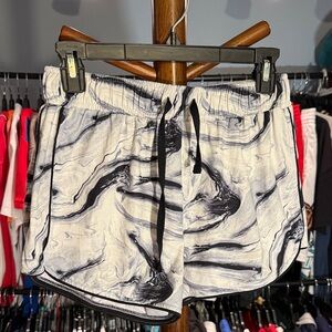 SO Black and White Marble Athletic Shorts